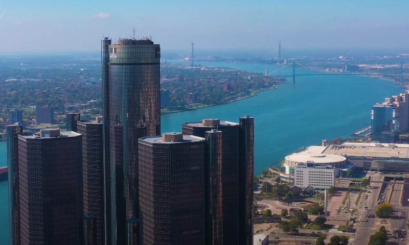 Aerial view of Detroit