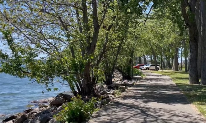 A scenic path along the shoreline of Lake Eire